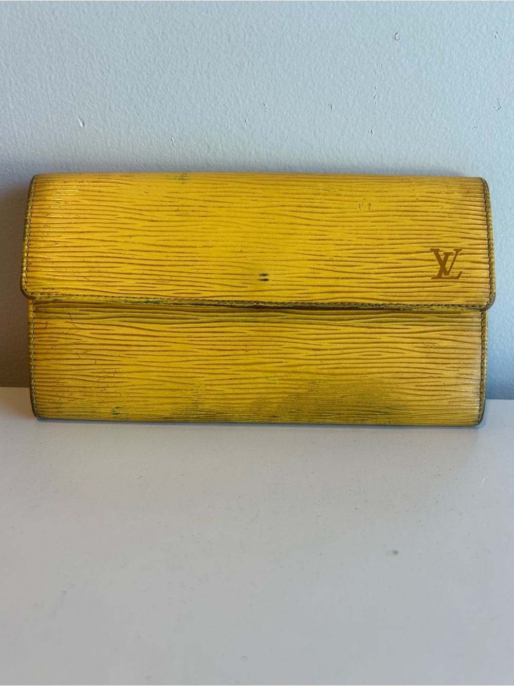 Louis Vuitton Vintage Yellow Epi Leather Sarah Long Wallet